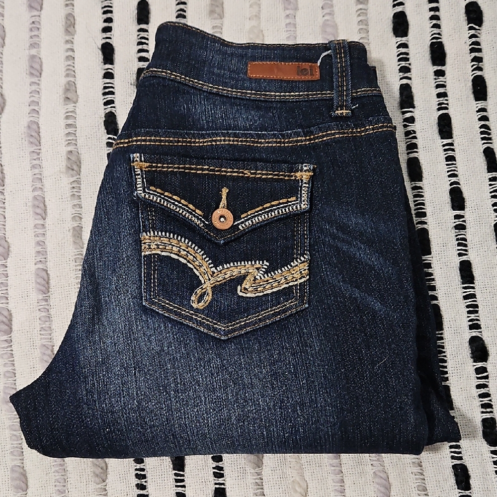 L.E.I. Dark Blue Flare & Wide Leg Jeans